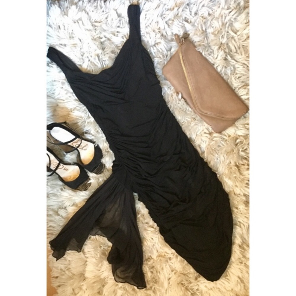 ✨NWOT✨BCBGMaxazria Formal Cowl Neck Midi Dress